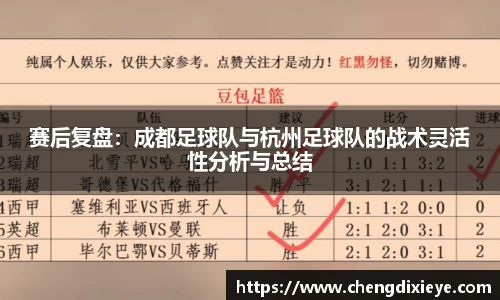 赛后复盘：成都足球队与杭州足球队的战术灵活性分析与总结